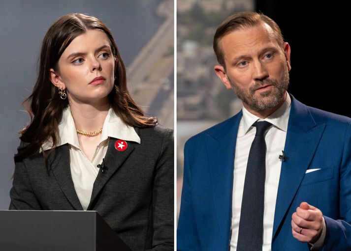 Silja Sóley Birgisdóttir og Einar Þorsteinsson tókust á í kappræðum Sýnar.