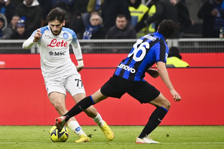 Napoli leikmaðurinn Khvicha Kvaratskhelia í leik á móti Internazionale  fyrr á þessu tímabili.