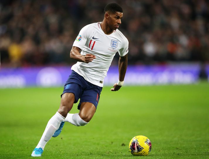 Marcus Rashford verður fjarri góðu gamni þegar England mætir Íslandi á laugardaginn.