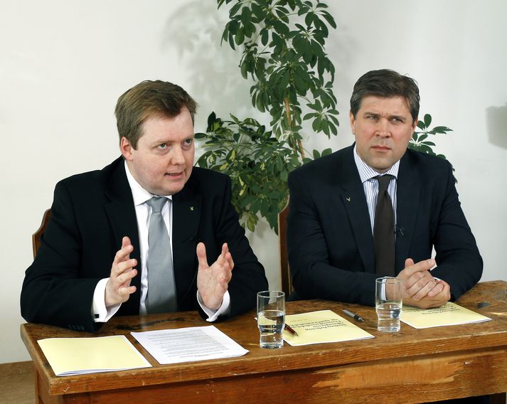 Sigmundur Davíð og Bjarni Benediktsson.