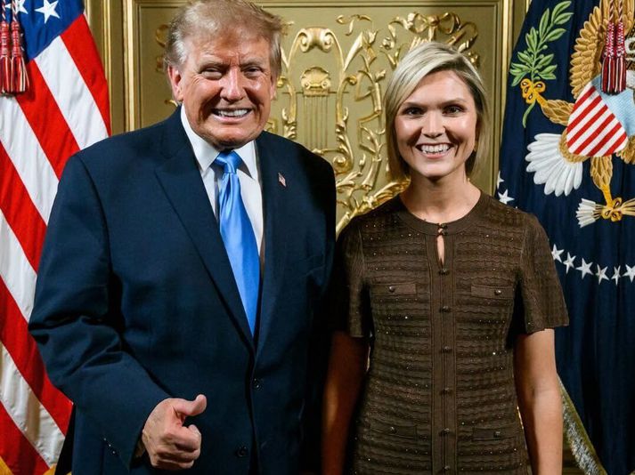 Donald Trump og Kristrún Frostadóttir í New York í síðasta mánuði.
