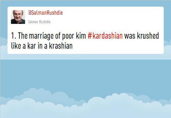 Frá Twittersíðu Salman Rushdie.