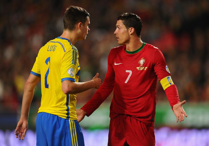 Ronaldo og Lustig rífast í fyrri leiknum.