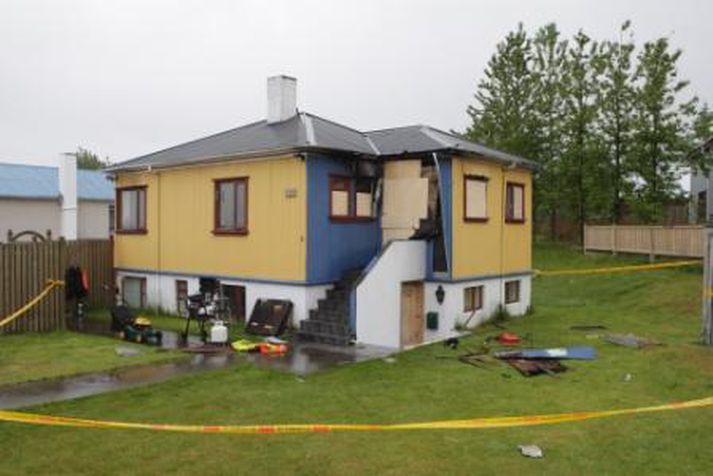 Húsið var ónýtt eftir brunann.