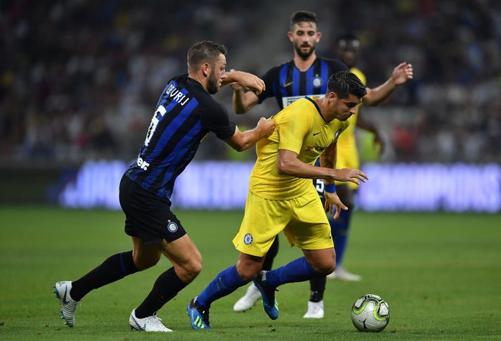 Morata í baráttunni.