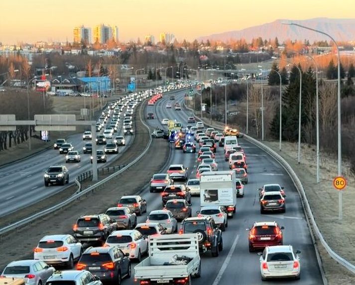 Af vettvangi slyssins.