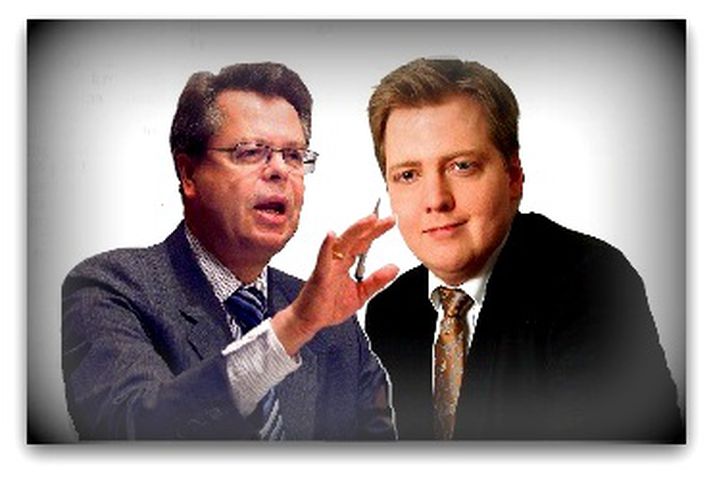 Hver fer með samningsumboð ríkisins? Már Guðmundsson og Sigmundur Davíð Gunnlaugsson.