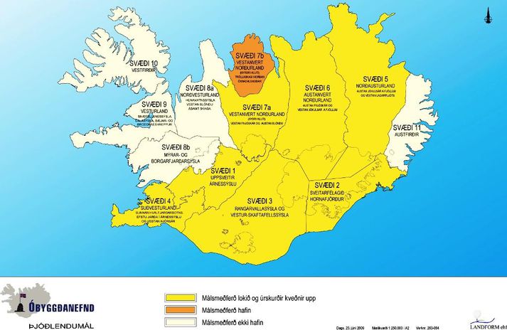 Hér má sjá hvernig starfi óbyggðanefndar hefur miðað.