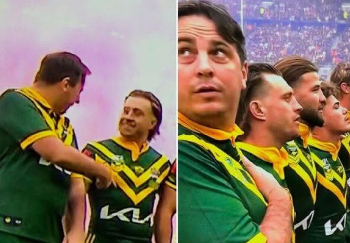 Daniel Jarvis spurði Cameron Munster hvort hann mætti standa við hlið hans í þjóðsöngnum og ástralski landsliðsmaðurinn sagði bara já.