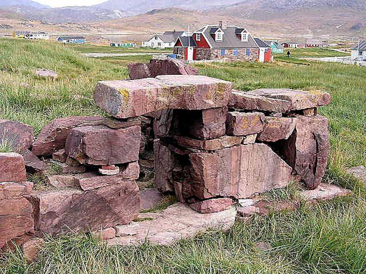 Rústir frá tímum norrænna manna á Görðum á Grænlandi.