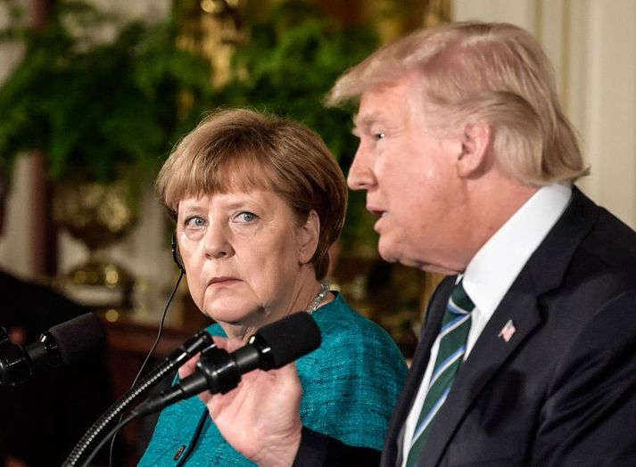 Angela Merkel og Donald Trump.