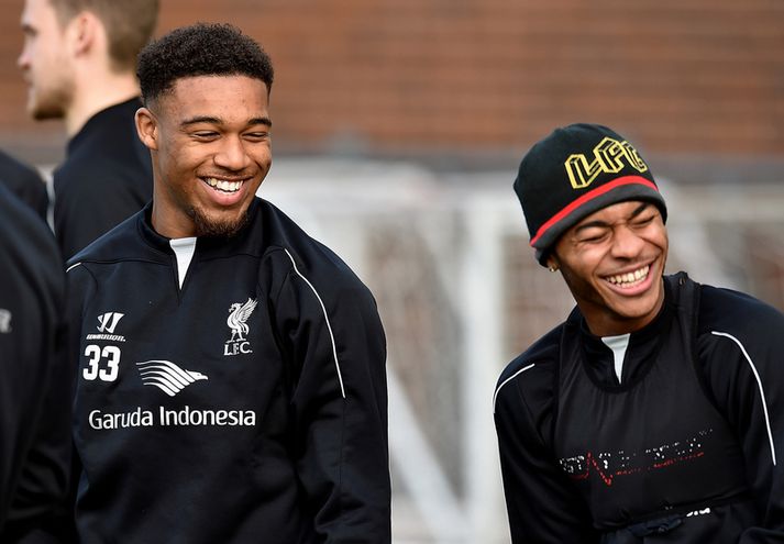 Ibe og Sterling á æfingu með Liverpool.