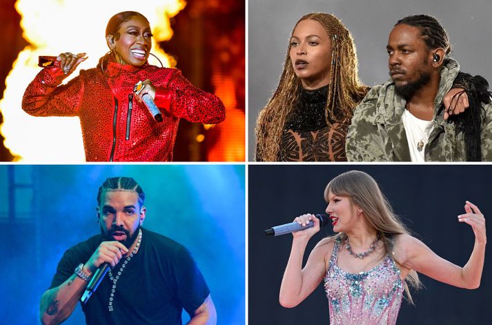 Missy Elliott, Beyoncé, Kendrick Lamar, Drake og Taylor Swift eru öll með lög ofarlega á lista yfir bestu lög allra tíma.