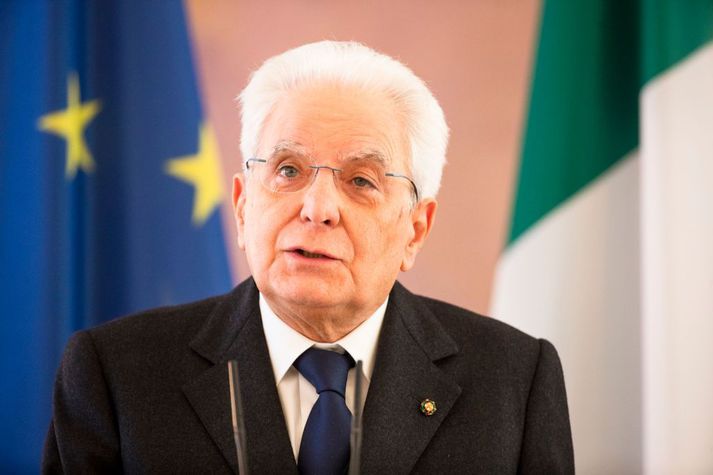 Sergio Mattarella var endurkjörinn forseti Ítalíu í gær.