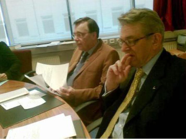 Geir H. Haarde, fyrrum forsætisráðherra og Björn Bjarnason sitja saman á fundi utanríkisnefndar.