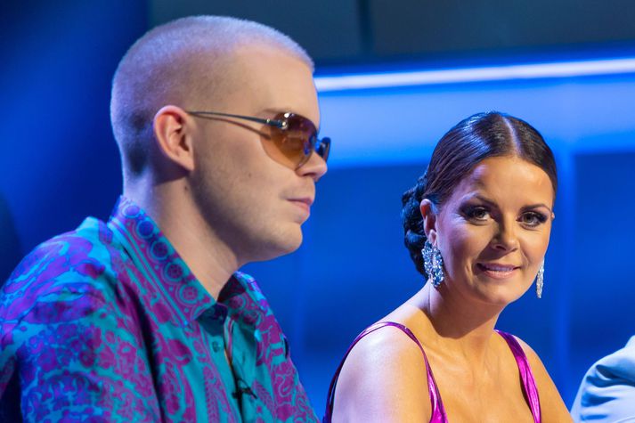 Herra Hnetusmjör og Birgitta Haukdal voru saman dómarar í Idol.