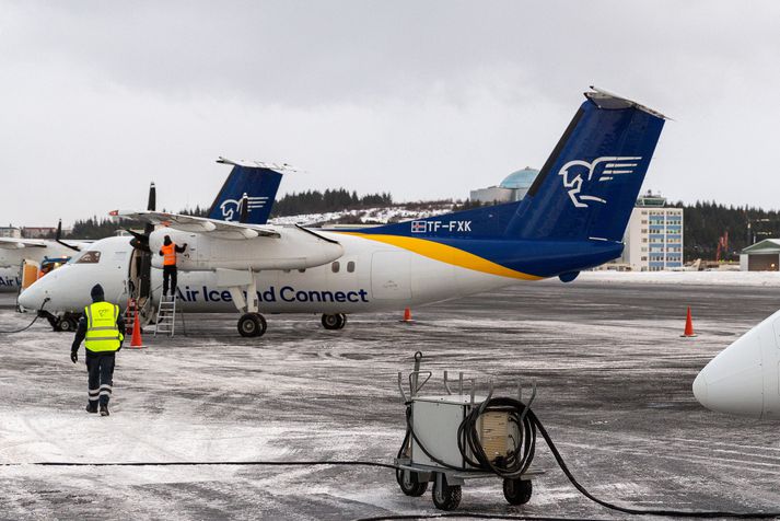 Flugvélar Air Iceland Connect hafa Flugfélagsfaxann á stélinu.