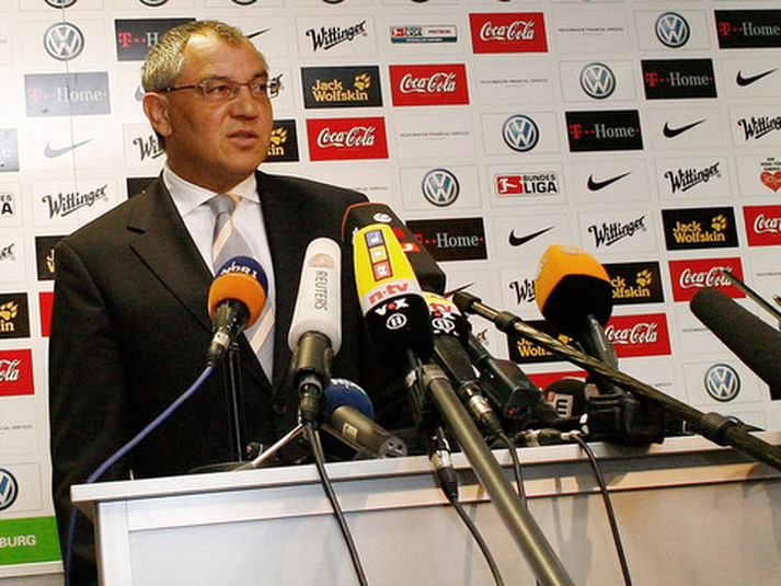 Felix Magath fráfarandi stjóri Wolfsburg.
