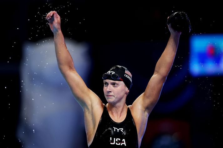 Katie Ledecky vann HM í sjöunda sinn en þurfti að hafa mun meira fyrir því en vanalega. 