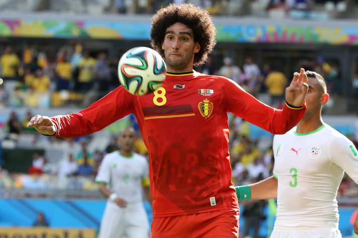 Marouane Fellaini í leik Belgíu og Alsír á dögunum.