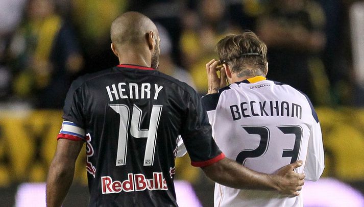 Thierry Henry og David Beckham spiluðu báðir í Bandaríkjunum í sumar.