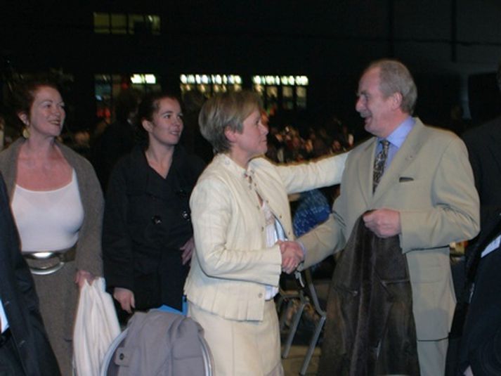 Ingibjörg Sólrún og Jón Baldvin á landsfundi Samfylkingarinnar í Egilshöll vorið 2007.