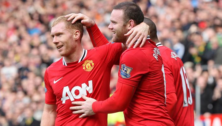 Wayne Rooney og Paul Scholes.