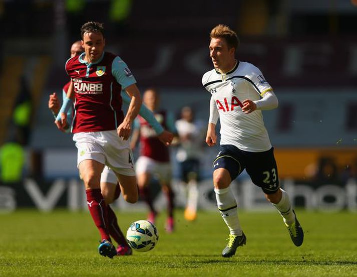 Christian Eriksen á ferðinni í leiknum í dag.