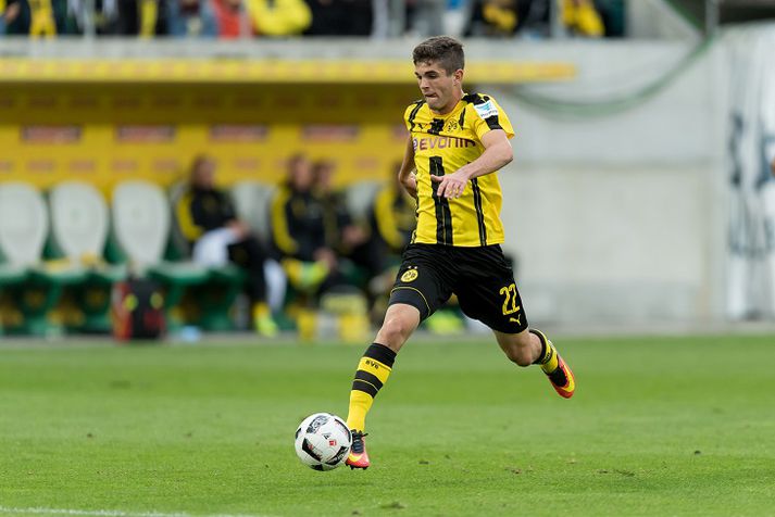 Christian Pulisic í leik með Dortmund.