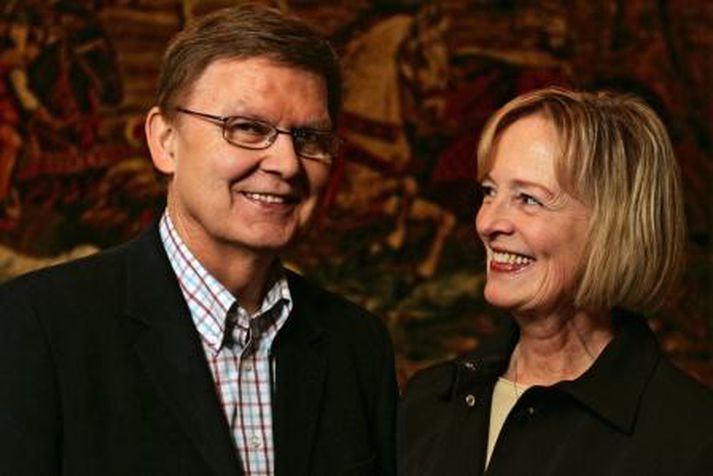 Vilhjálmur Þ. Vilhjálmsson og Guðrún Kristjánsdóttir eru glæsilegt par.
