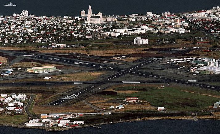 Flugvöllurinn í Reykjavík. 
Félagar í Flugmálafélaginu vilja hann á sínum stað.