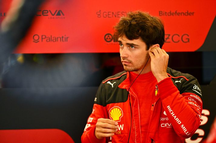 F1 Grand Prix of Azerbaijan - Practice & Qualifying BAKU, AZERBAIJAN - APRIL 28: Charles Leclerc of Monaco and Ferrari prepares to drive in the garage during qualifying ahead of the F1 Grand Prix of Azerbaijan at Baku City Circuit on April 28, 2023 in Baku, Azerbaijan. (Photo by Dan Mullan - Formula 1/Formula 1 via Getty Images)