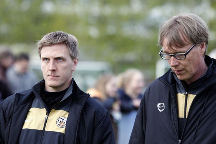 Rúnar Kristinsson og Pétur Pétursson, þjálfarar KR.