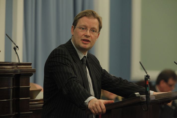 Sigurður Kári Kristjánsson, lögmaður og bankaráðsmaður, hér í pontu Alþingis