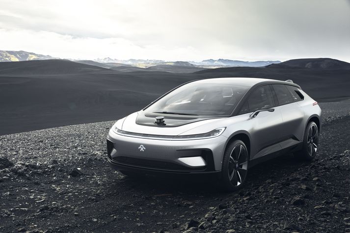 Faraday Future FF 91 í íslenskri náttúru.