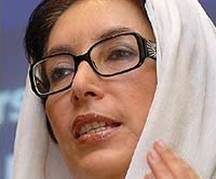 Benazir Bhutto, fyrrverandi forsætisráðherra Pakistan.
