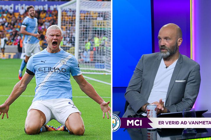 Erling Haaland og félagar í Manchester City ætla sér eflaust að endurheimta Englandsmeistaratitilinn. Arnar Gunnlaugsson segir fólk búið að vanmeta City í sumar.