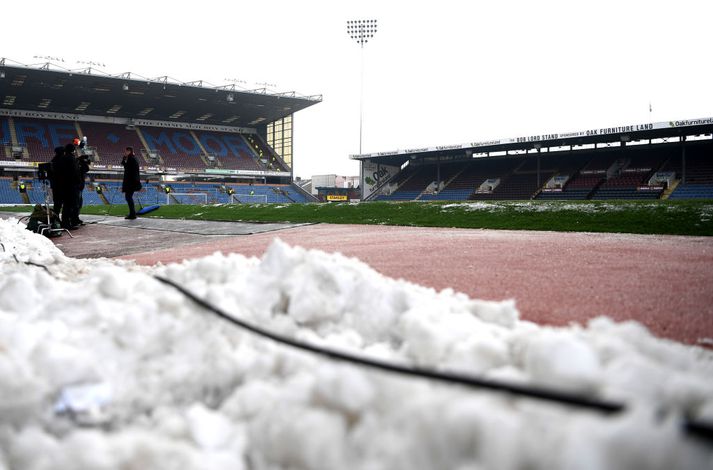 Svona er staðan á Turf Moor. Þar fer senn að hefjast leikur Burnley og Everton