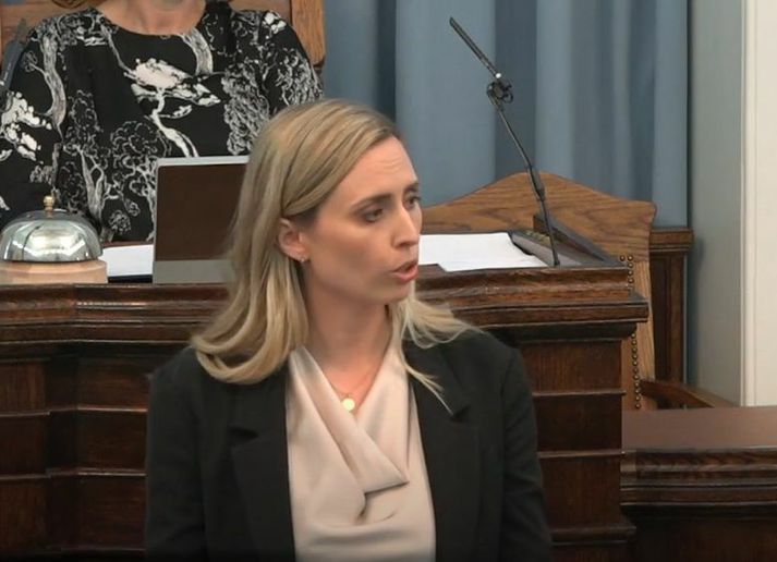 Eva Dögg er nýr þingmaður Vinstri grænna og hélt ræðu á eldhúsdagsumræðum í kvöld.