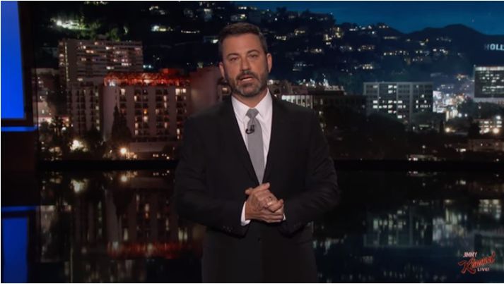 Jimmy Kimmel tók upp sérstakt innslag til að ræða skotárásina í Texas.