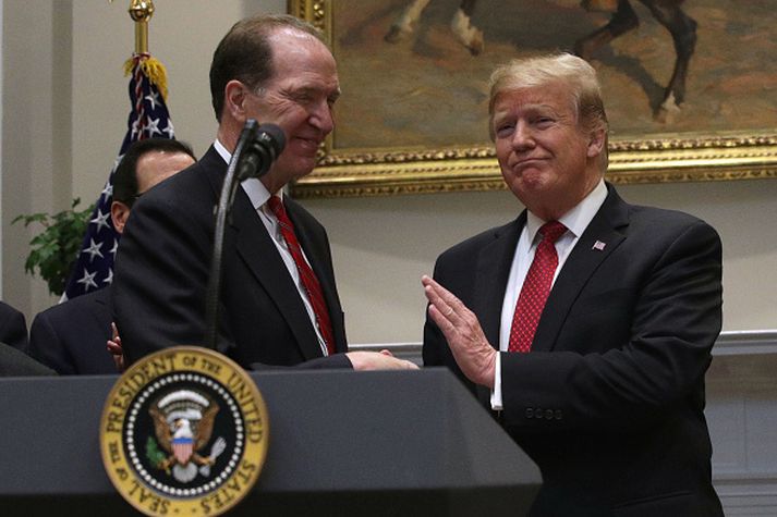 David Malpass, nýr forseti Alþjóðabankans, og Donald Trump, Bandaríkjaforseti.