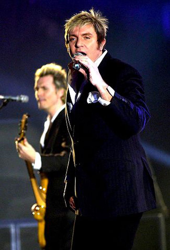 Söngvarinn Simon Le Bon er hæstánægður með frammistöðu Justin og Timbaland.