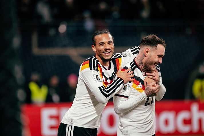 Leroy Sané skoraði tvö mörk fyrir Þjóðverja í kvöld.