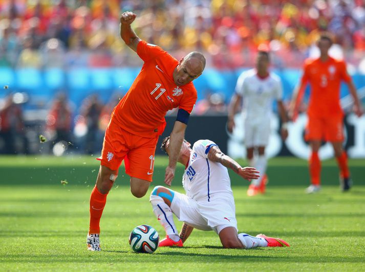 Arjen Robben á HM í sumar.