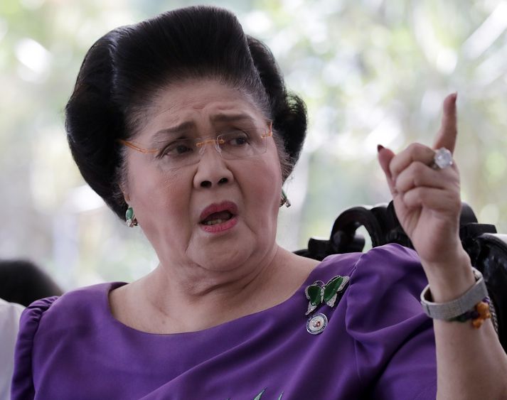 Imelda Marcos var forsetafrú Filippseyja á 8. og 9. áratugnum.