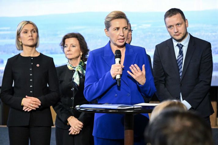Norræna ráðherraráðið fundaði í dag í Helsinki, Mette Frederiksen fremst í stafni ásamt Kristrúnu Frostadóttur forsætisráðherra Íslands og Jens-Frederik Nielsen forsætisráðherra Grænlands.