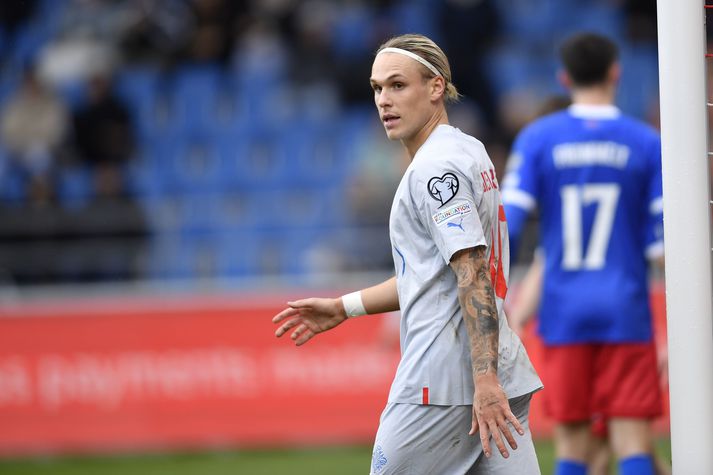 Arnór Sigurðsson, leikmaður íslenska landsliðsins og Blackburn Rovers á Englandi 