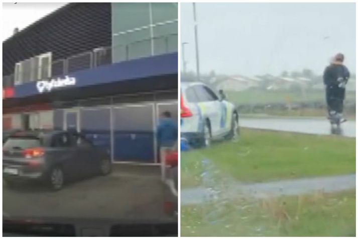 Lögregla veitti mönnunum eftirför út á Seltjarnarnes.