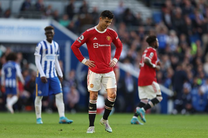 Cristiano Ronaldo komst ekki á blað hjá Manchester United gegn Brighton í dag Vísir/Getty