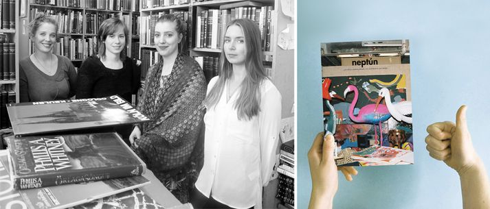 Þær Ágústa, Elsa, Helga og Kolbrún standa að Neptún.